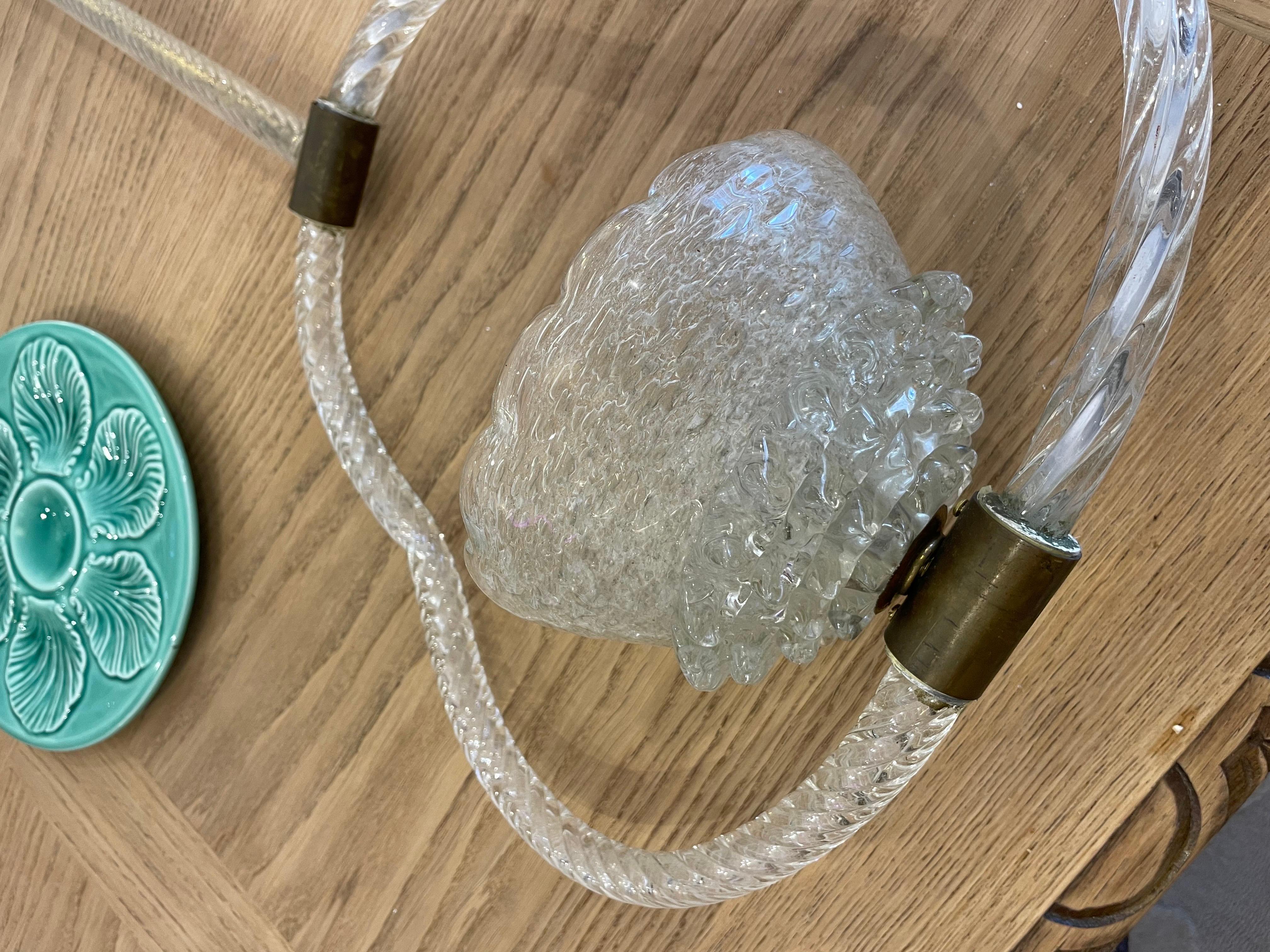 Art Deco 1940s Italian Barovier & Toso Pendant For Sale