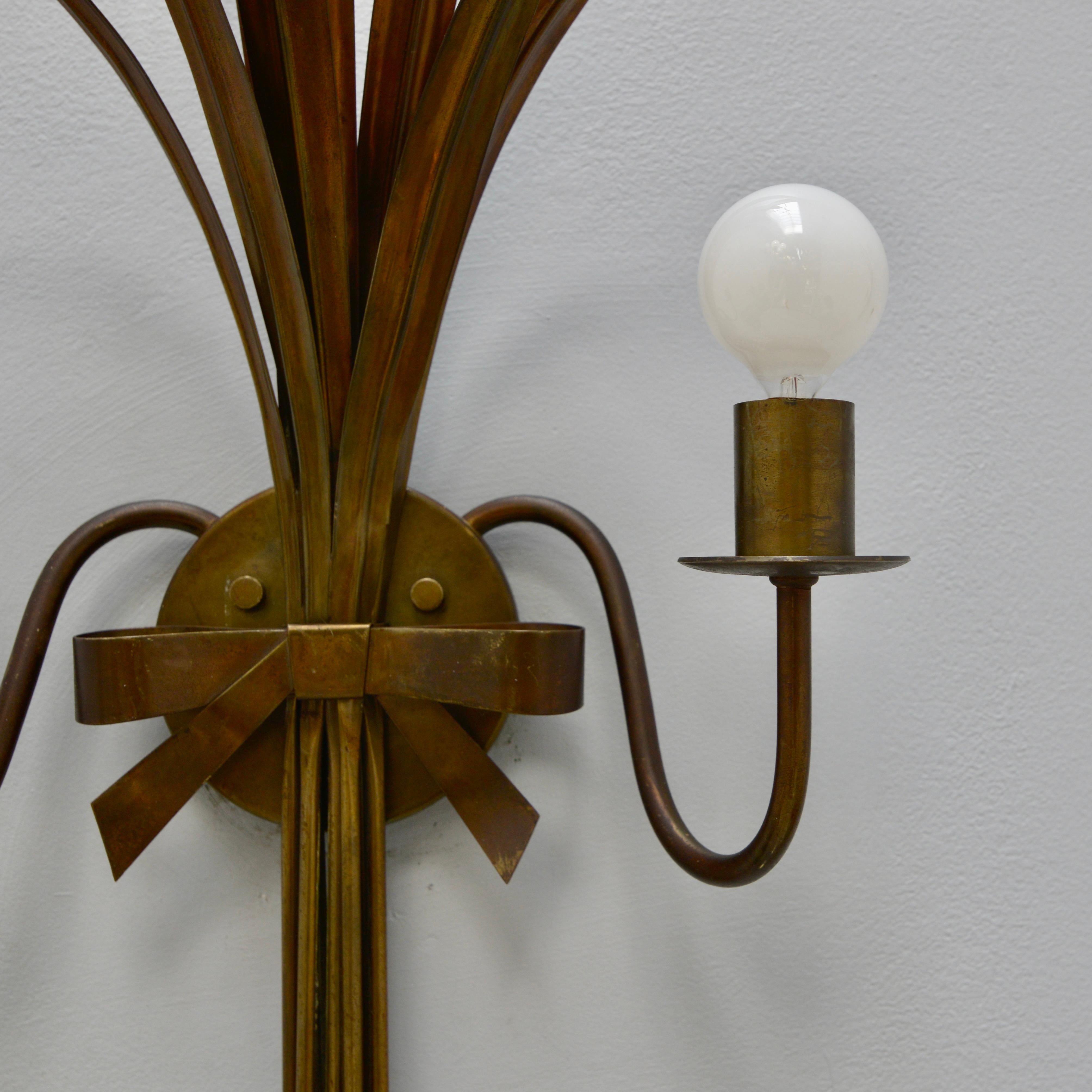 1940s Italian Botanical Sconces In Good Condition In Los Angeles, CA
