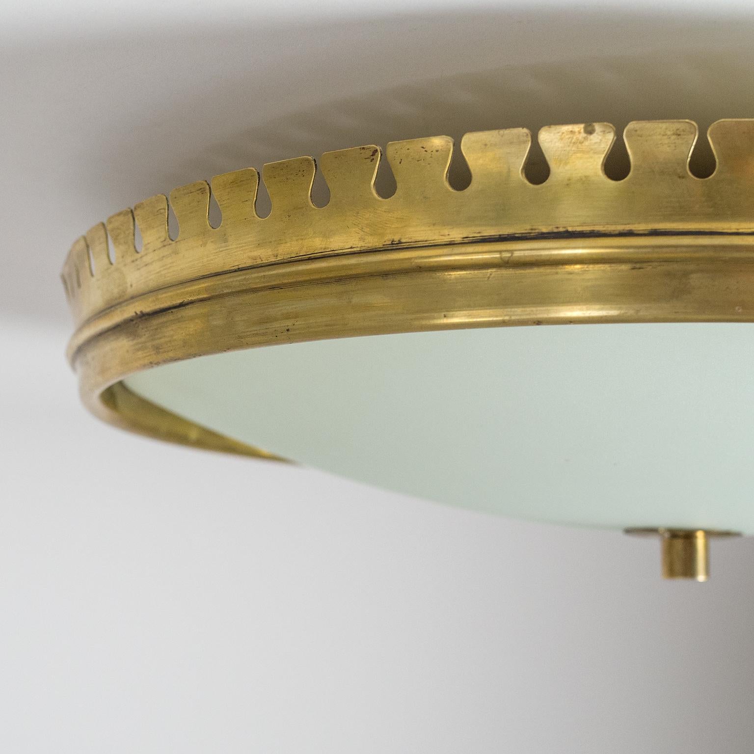 1940s Italian Brass Flush Mount attributed to Paolo Buffa In Good Condition In Vienna, AT