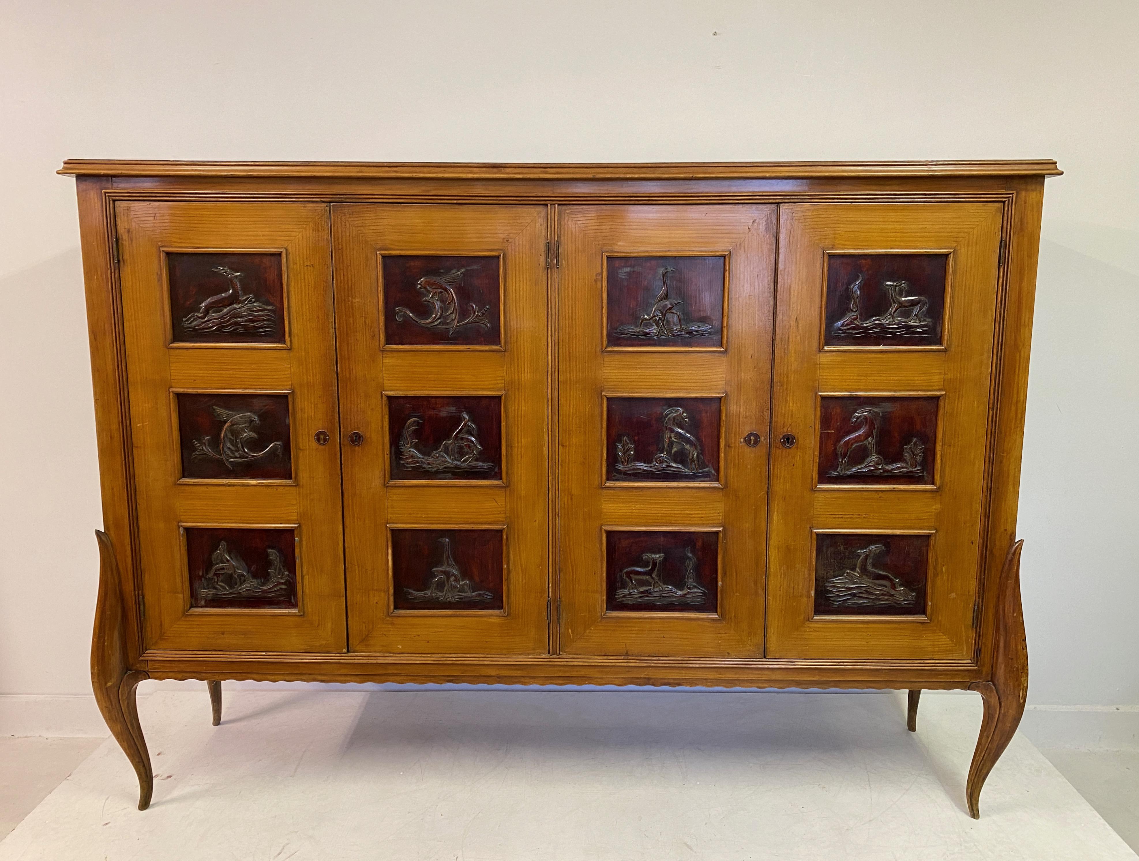Mid-Century Modern 1940s Italian Cabinet Attributed to Pierluigi Colli For Sale