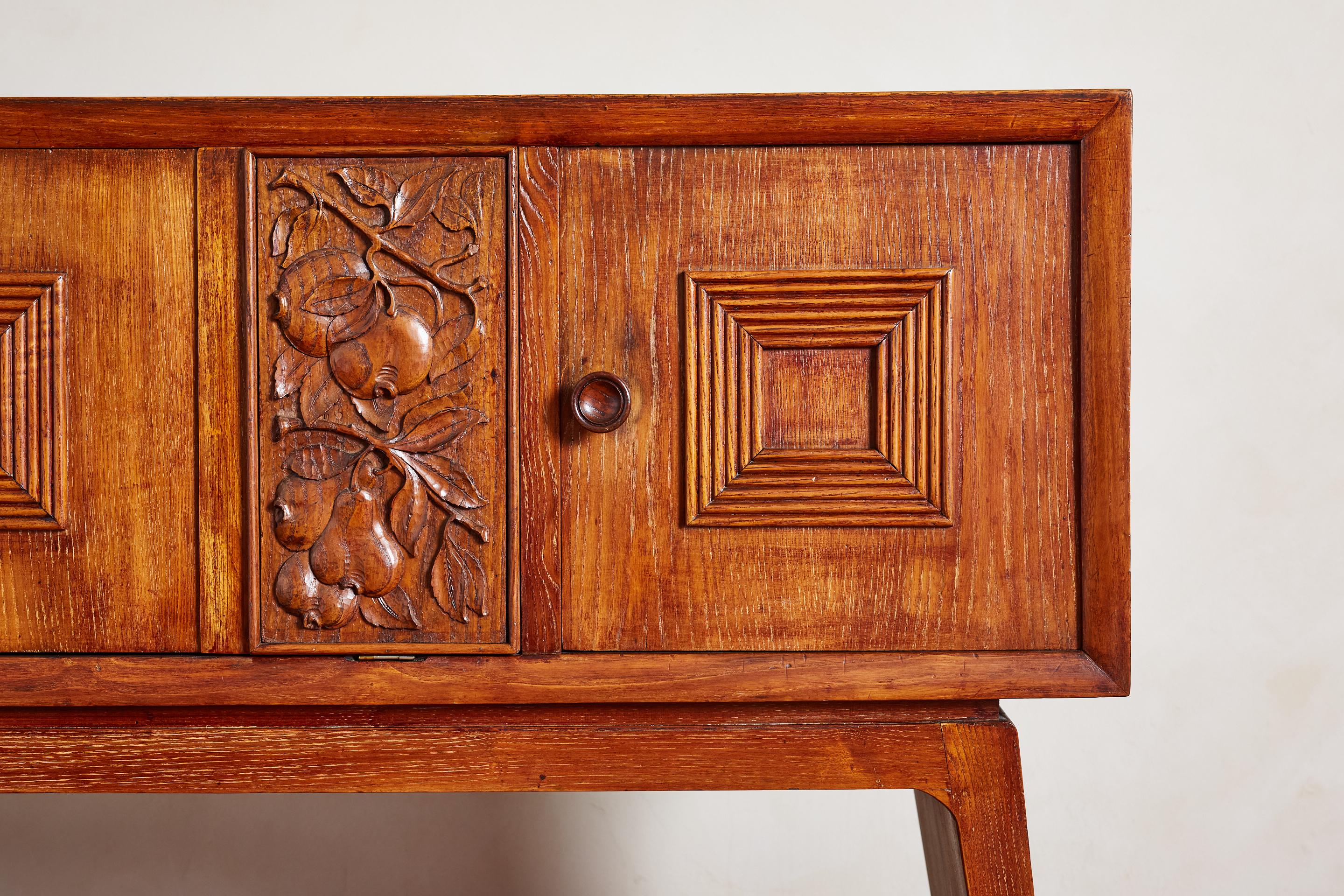 Mid-20th Century 1940's Italian Carved Sideboard For Sale