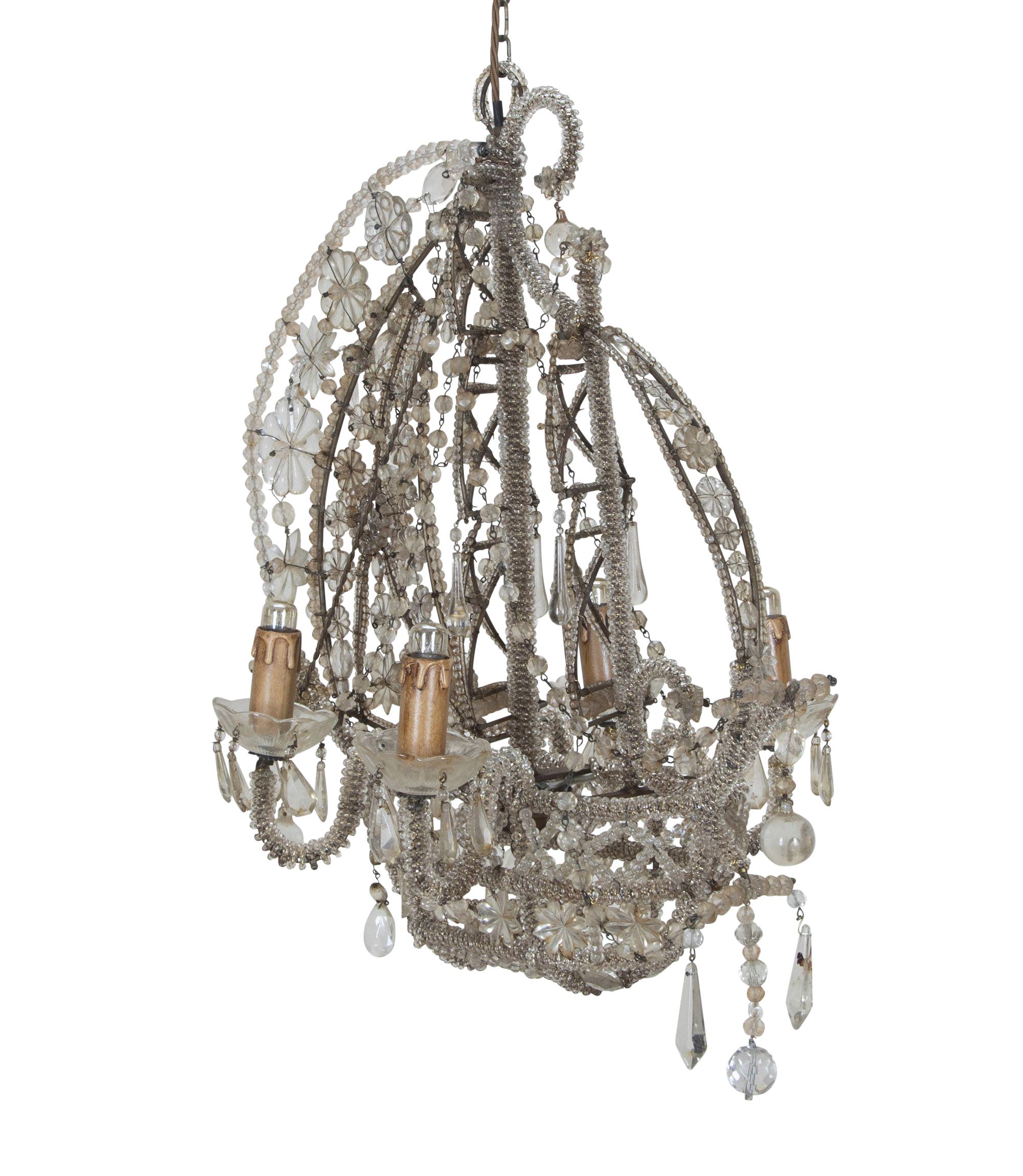 Italiano 1940s Italian Chandelier in the Form of a Galleon in vendita