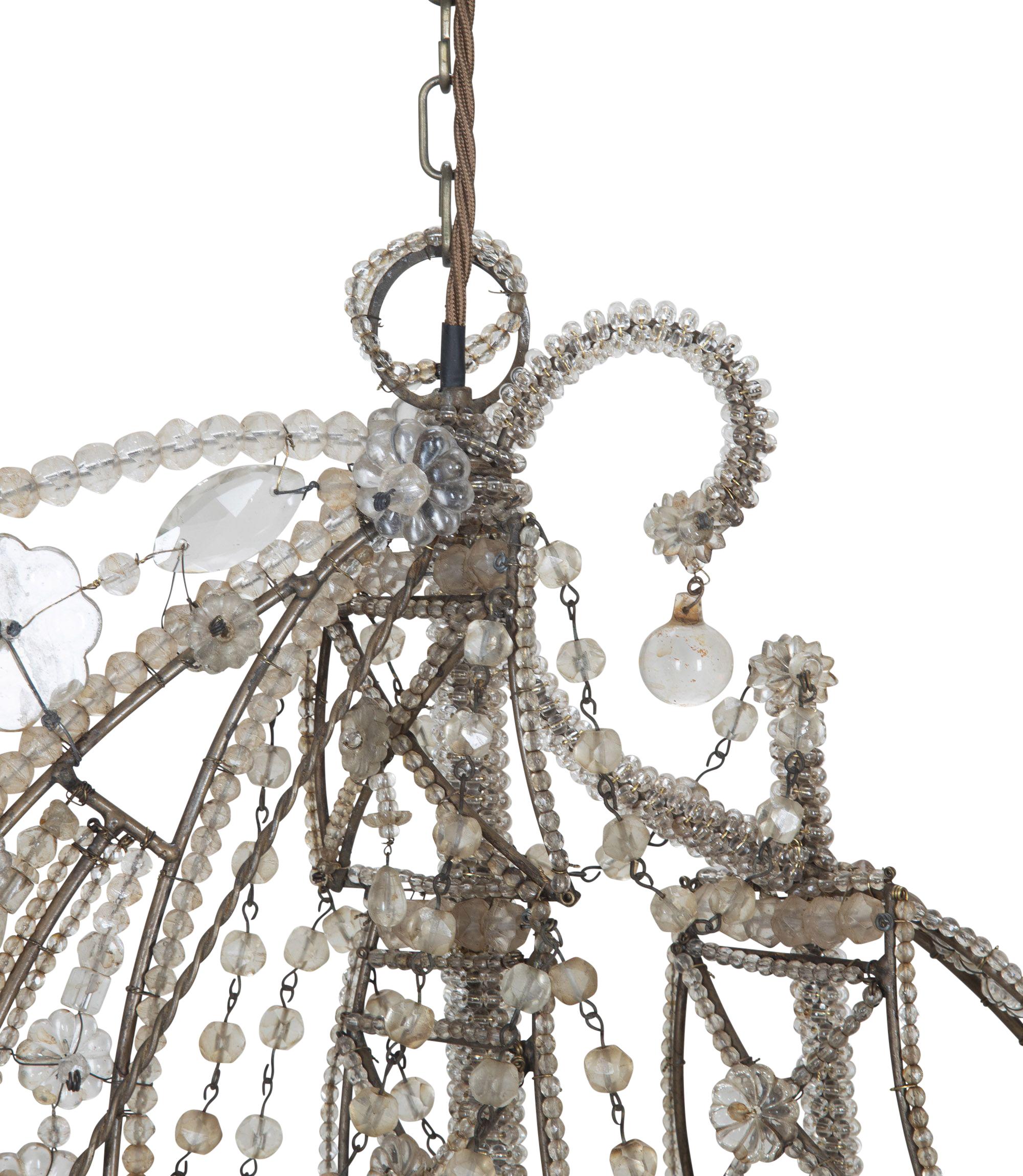 Vetro 1940s Italian Chandelier in the Form of a Galleon in vendita