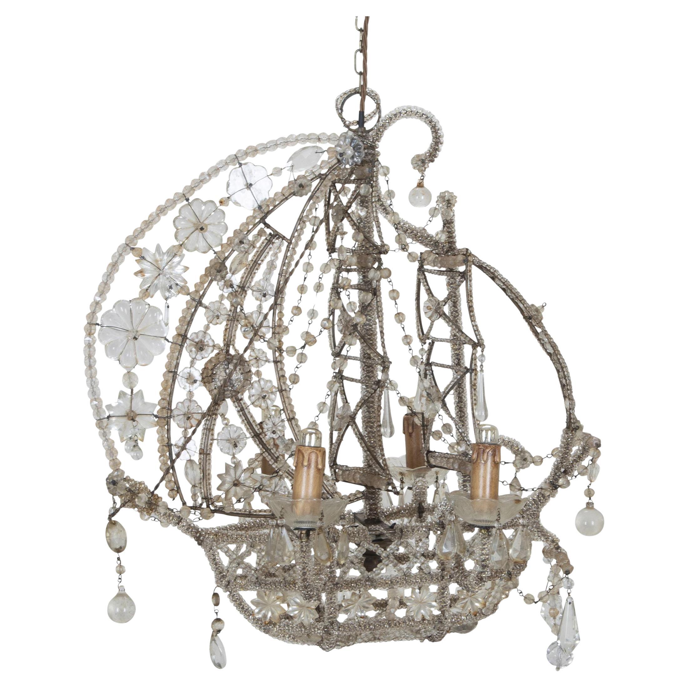 1940s Italian Chandelier in the Form of a Galleon