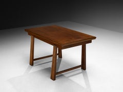 1940s Italian Chestnut Dining Table with Fluted Legs