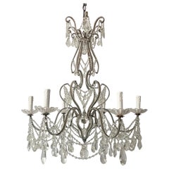 1940s Italian Crystal Beaded Chandelier