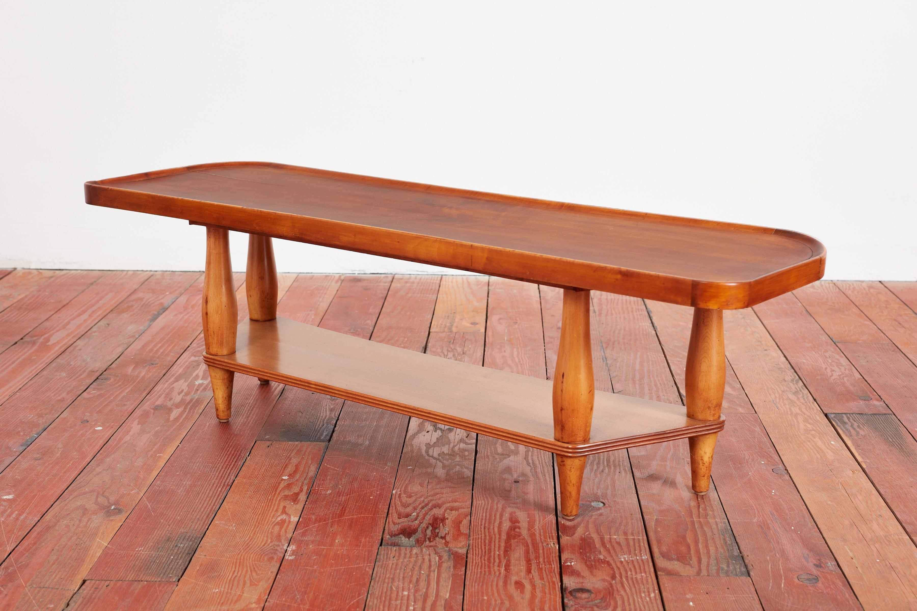 Mahogany 1940s Italian Curved Table For Sale