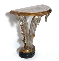 1940s Italian Demilune Gilt Console Table