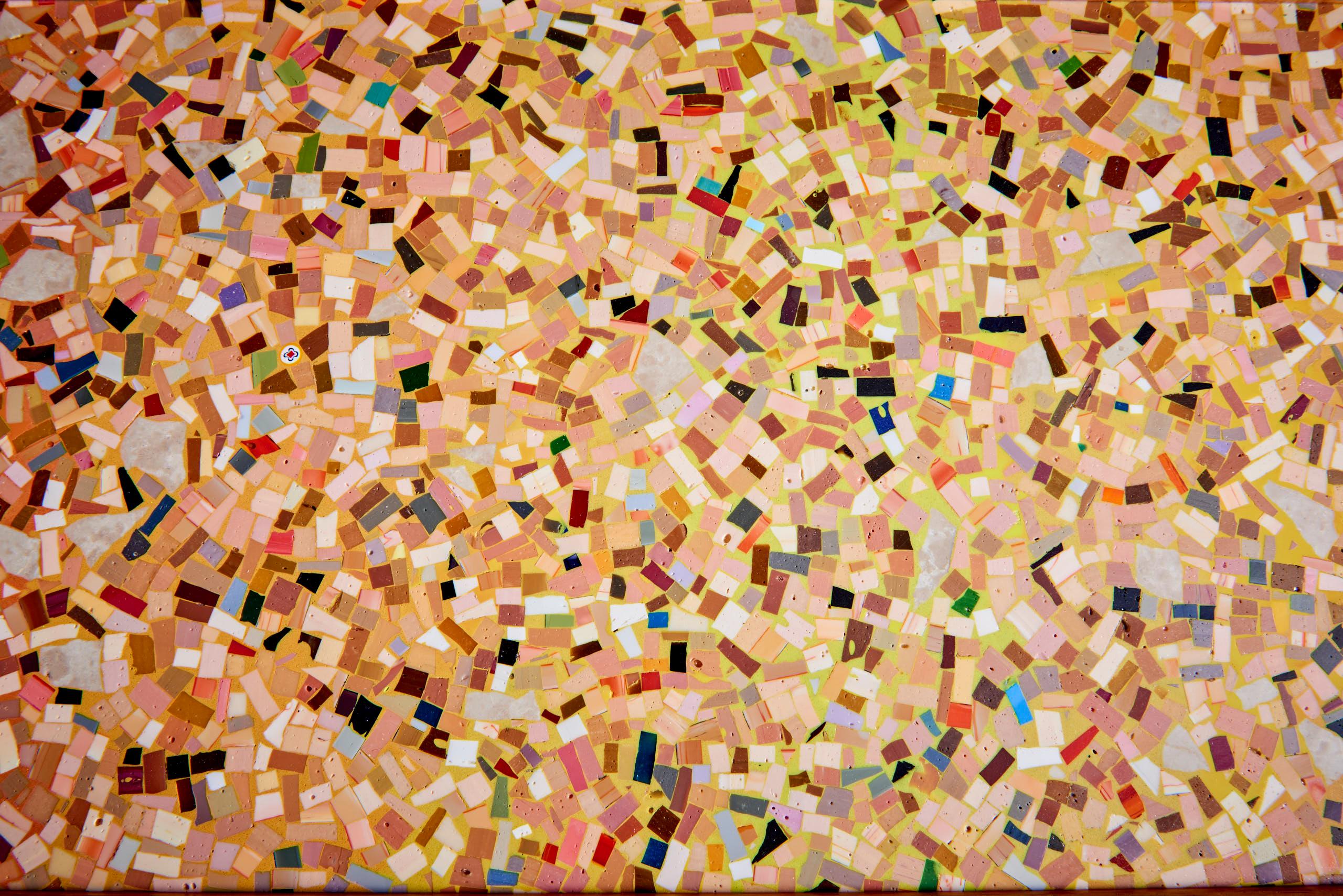 Milieu du XXe siècle Table de salle à manger italienne des années 1940 avec incrustation artisanale en terrazzo par Felix Muhrhofer en vente