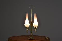 1940s Italian Double Brass Table Lamp with Handle