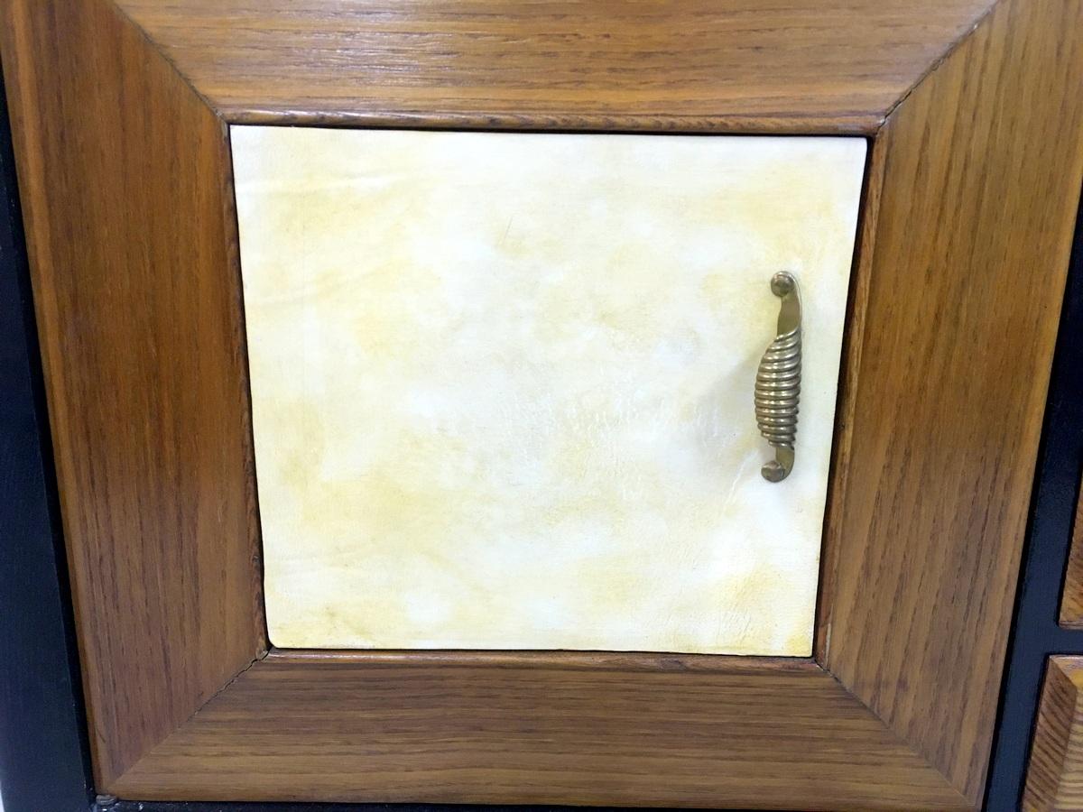 Mid-Century Modern 1940s Italian Ebonised Oak and Parchment Sideboard