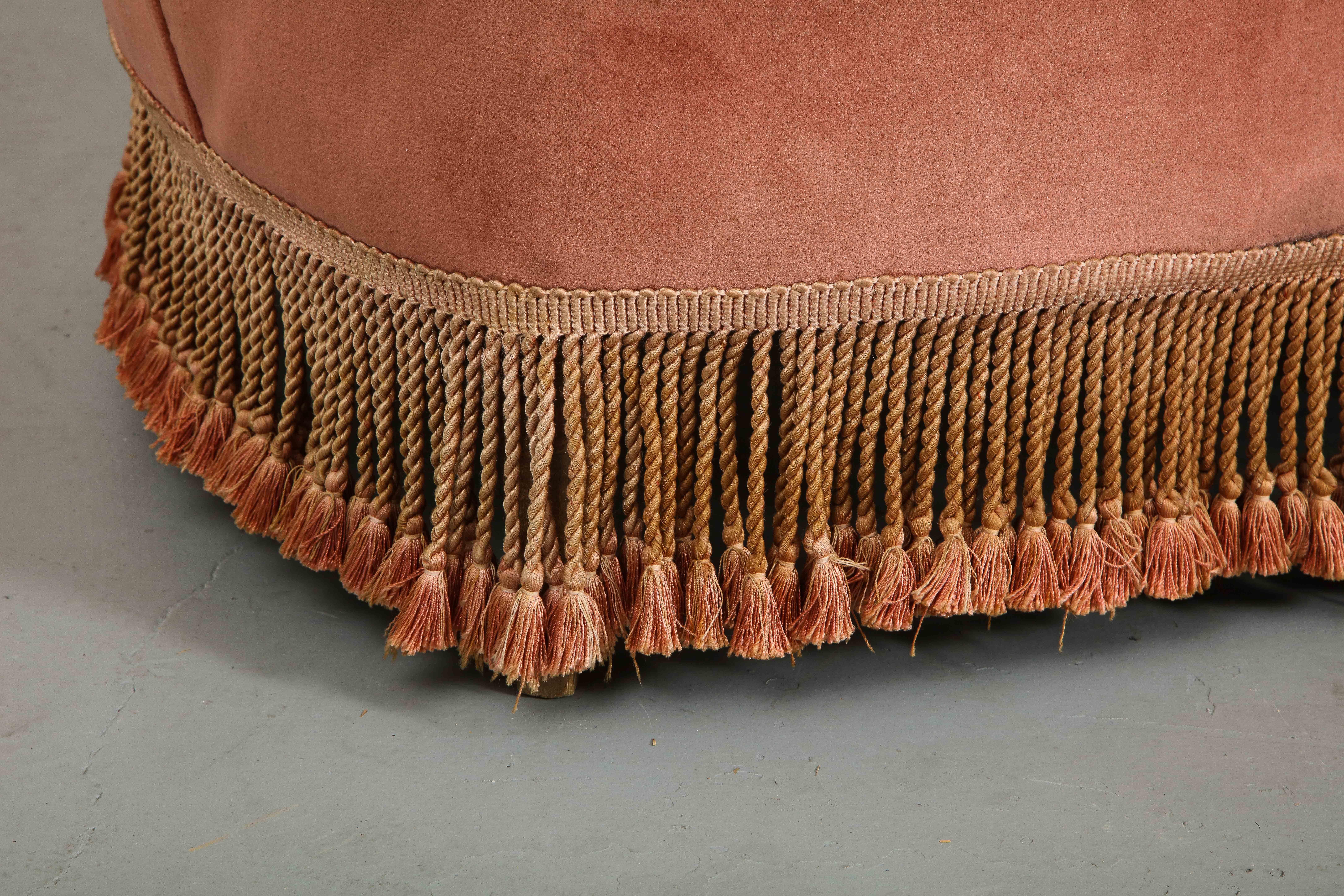 1940s Italian Fringed Settee attributed to Fede Cheti  6