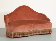 1940s Italian Fringed Settee attributed to Fede Cheti