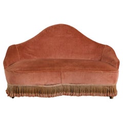 1940s Italian Fringed Settee attributed to Fede Cheti 