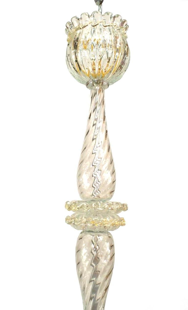 Barovier et Toso, Italienischer Muranoglas-Kronleuchter mit Goldstaub-Blasenstaub (Moderne der Mitte des Jahrhunderts) im Angebot