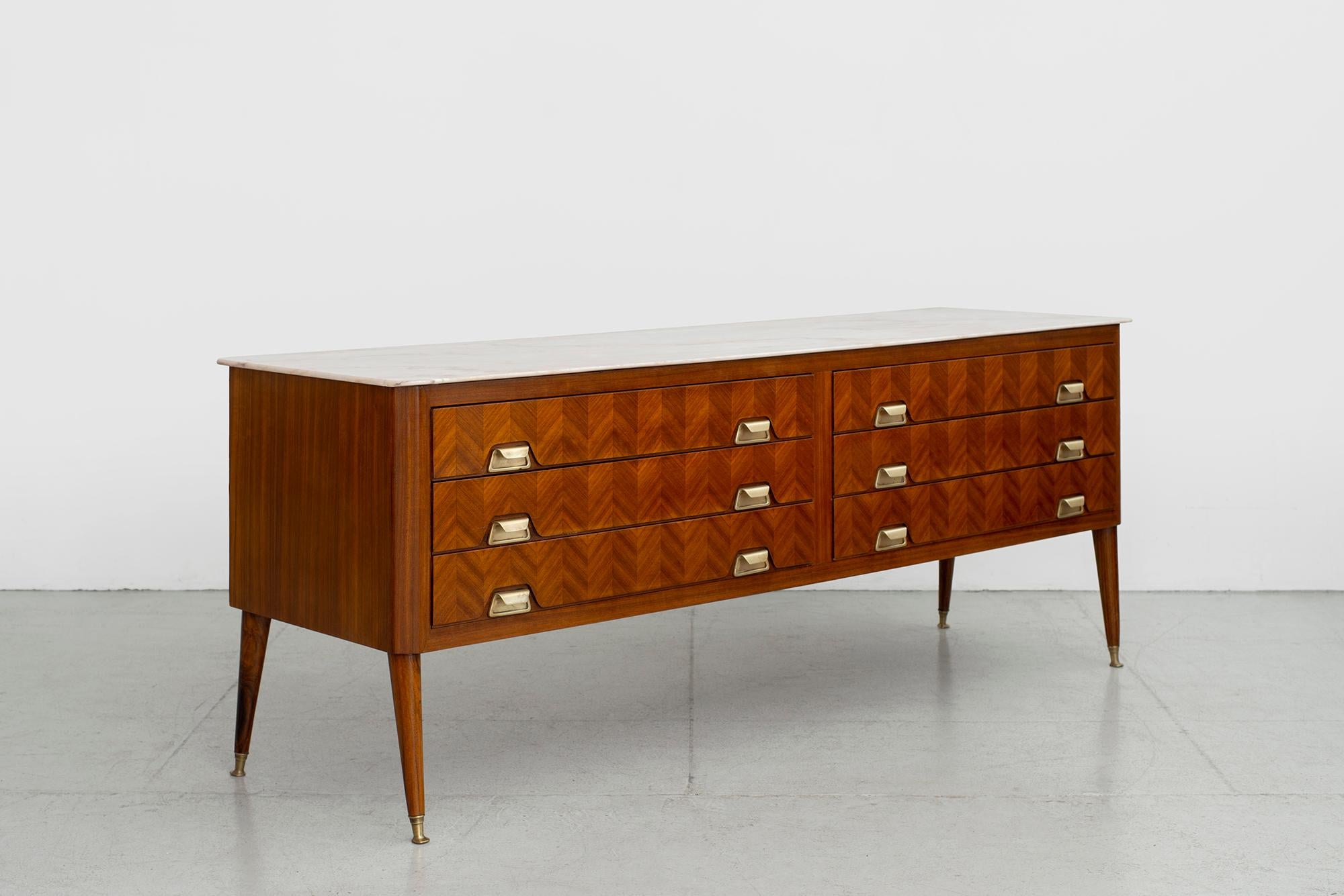 Mid-20th Century 1940s Italian Marquetry Sideboard