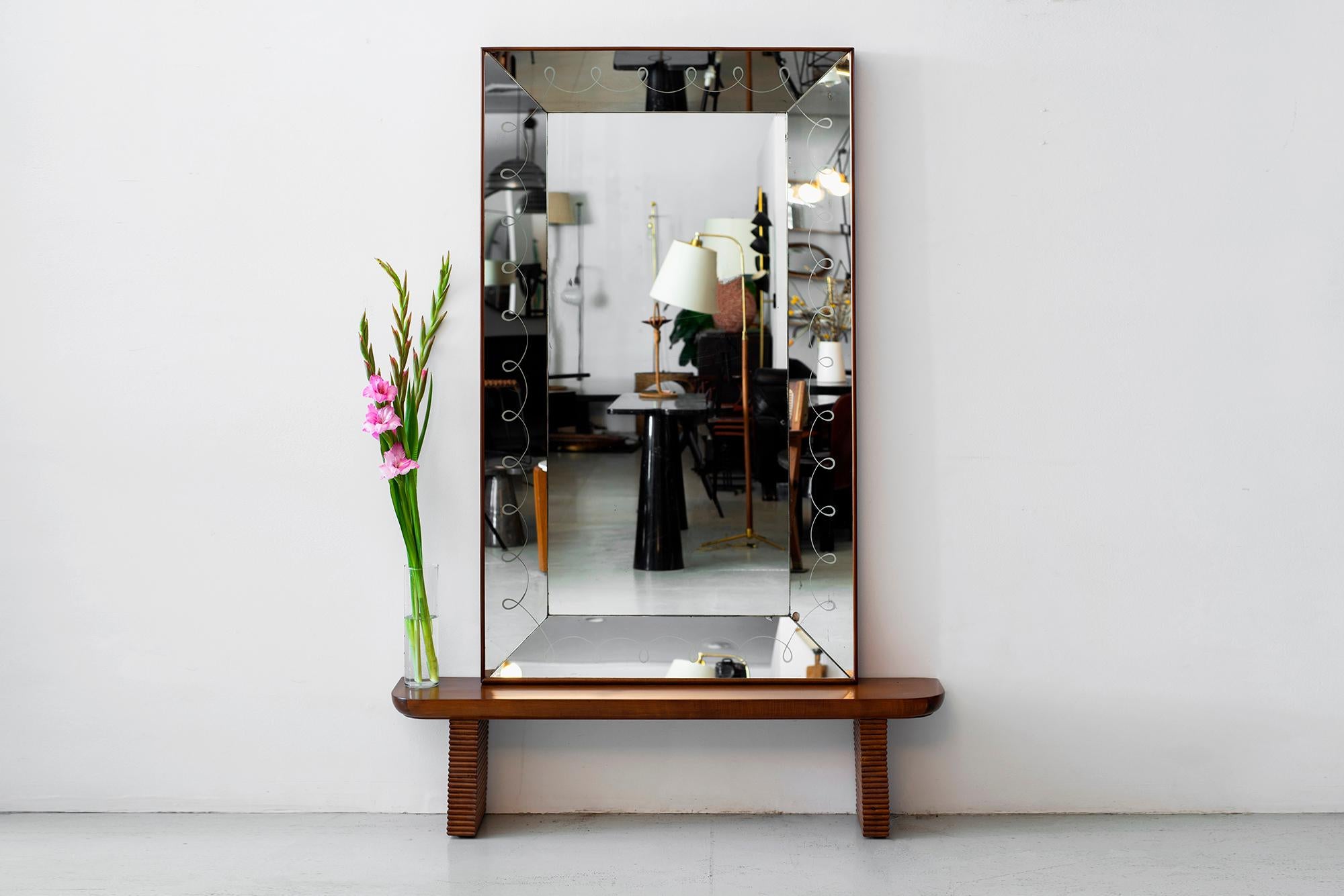 1940s Italian Mirror Console In Good Condition In Beverly Hills, CA