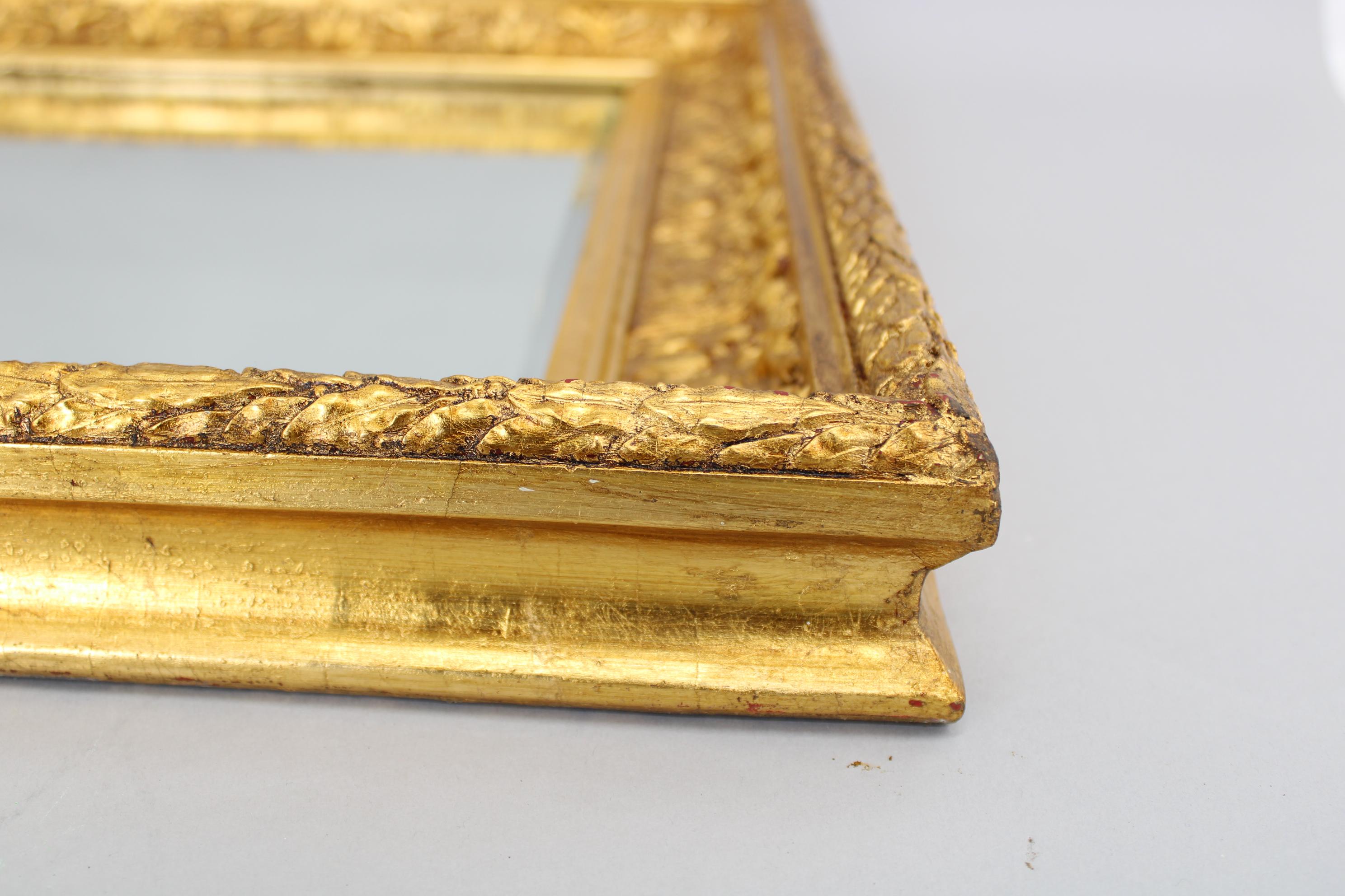 1940s Italian Mirror in Golden Wood Frame  For Sale 3