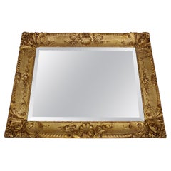 1940s Italian Mirror in Golden Wood Frame