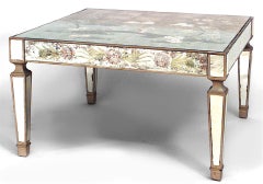 Italian Mid-Century Chinoiserie Mirrored Coffee Table