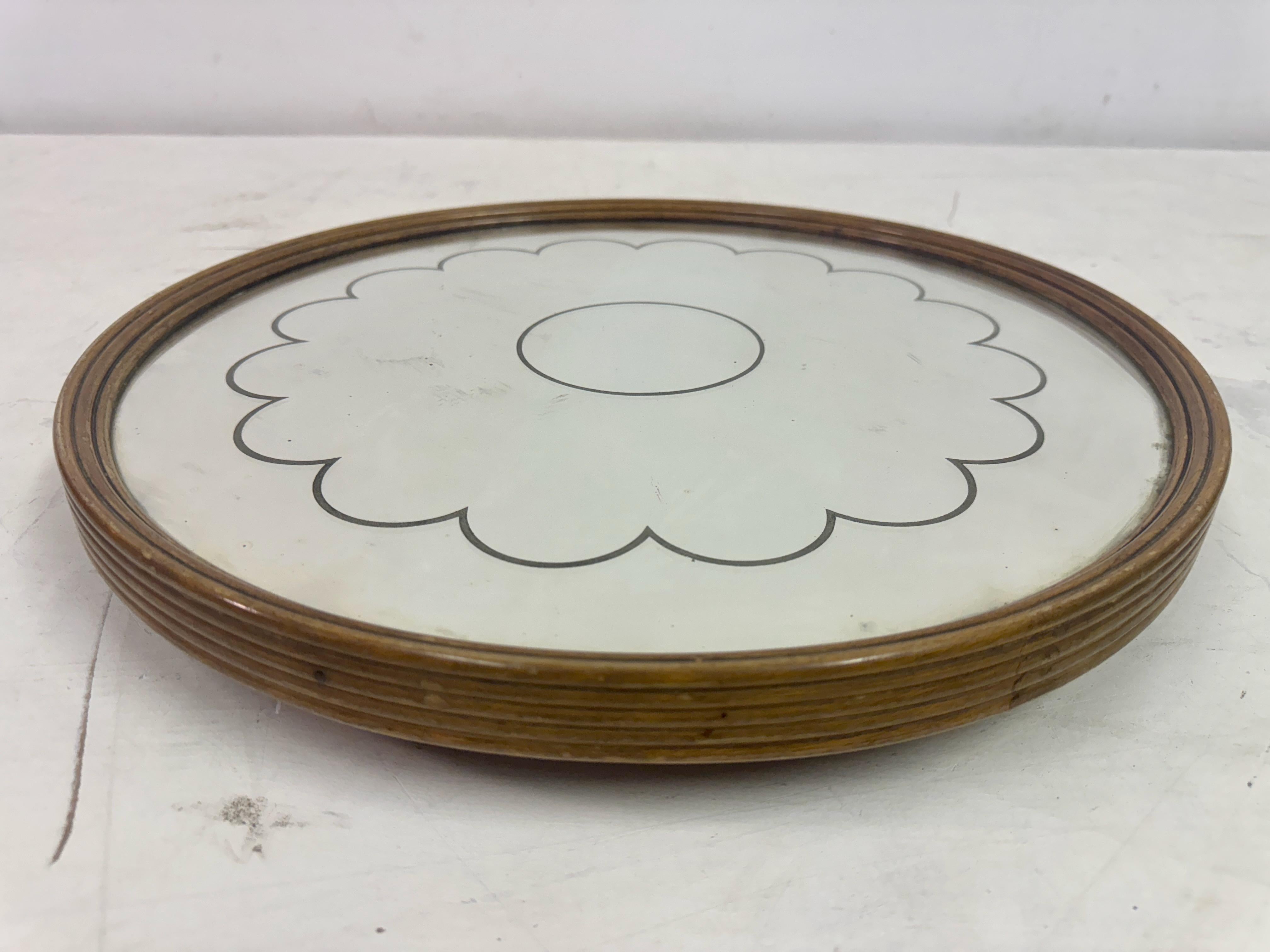 Mid-Century Modern 1940s Italian Mirrored Revolving Lazy Susan Centrepiece Tray For Sale