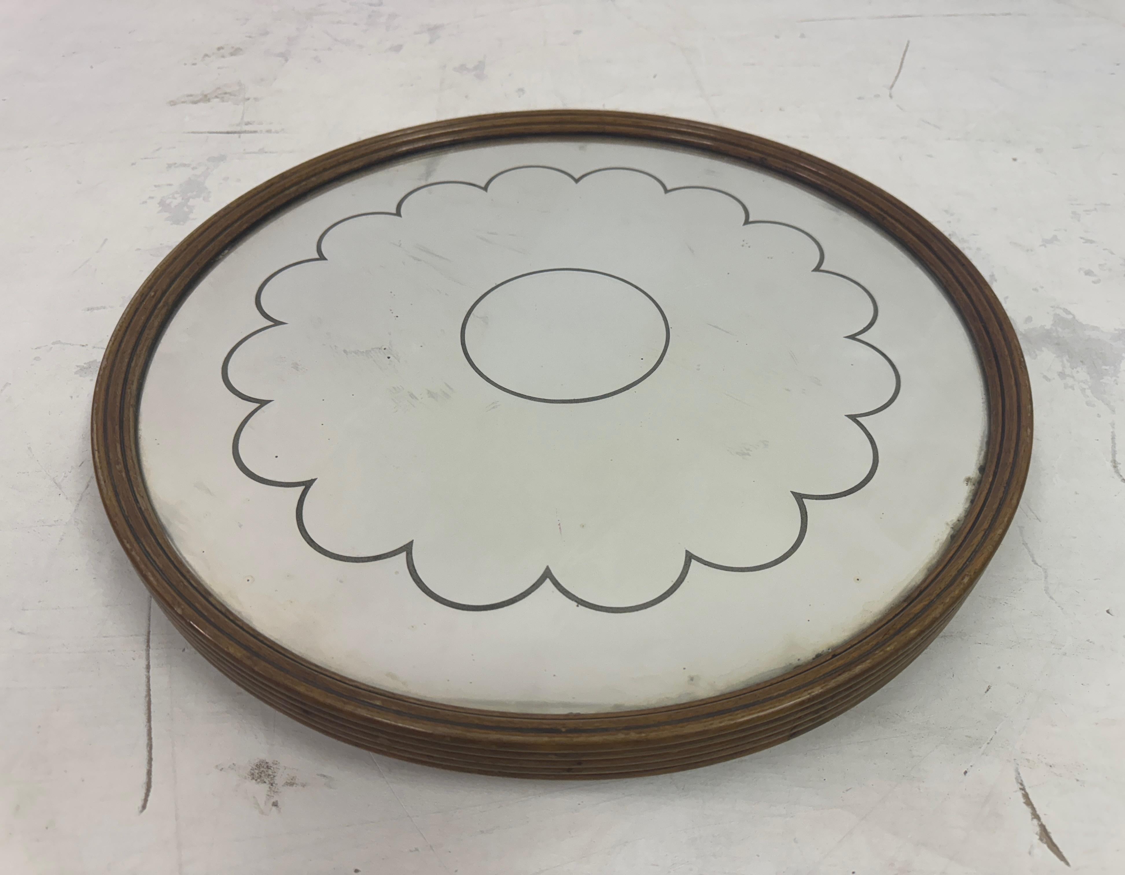1940s Italian Mirrored Revolving Lazy Susan Centrepiece Tray In Good Condition For Sale In London, London