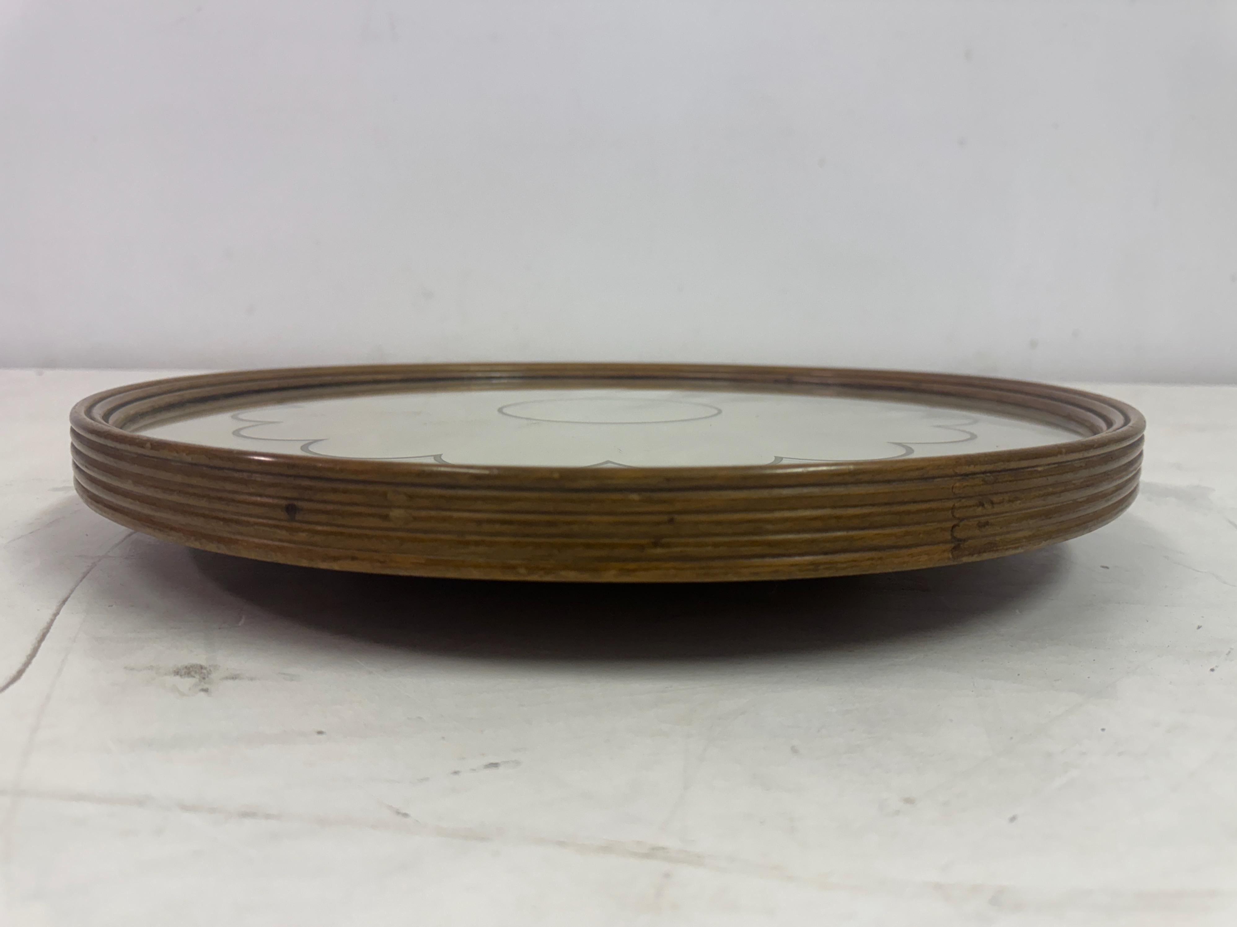 20th Century 1940s Italian Mirrored Revolving Lazy Susan Centrepiece Tray For Sale
