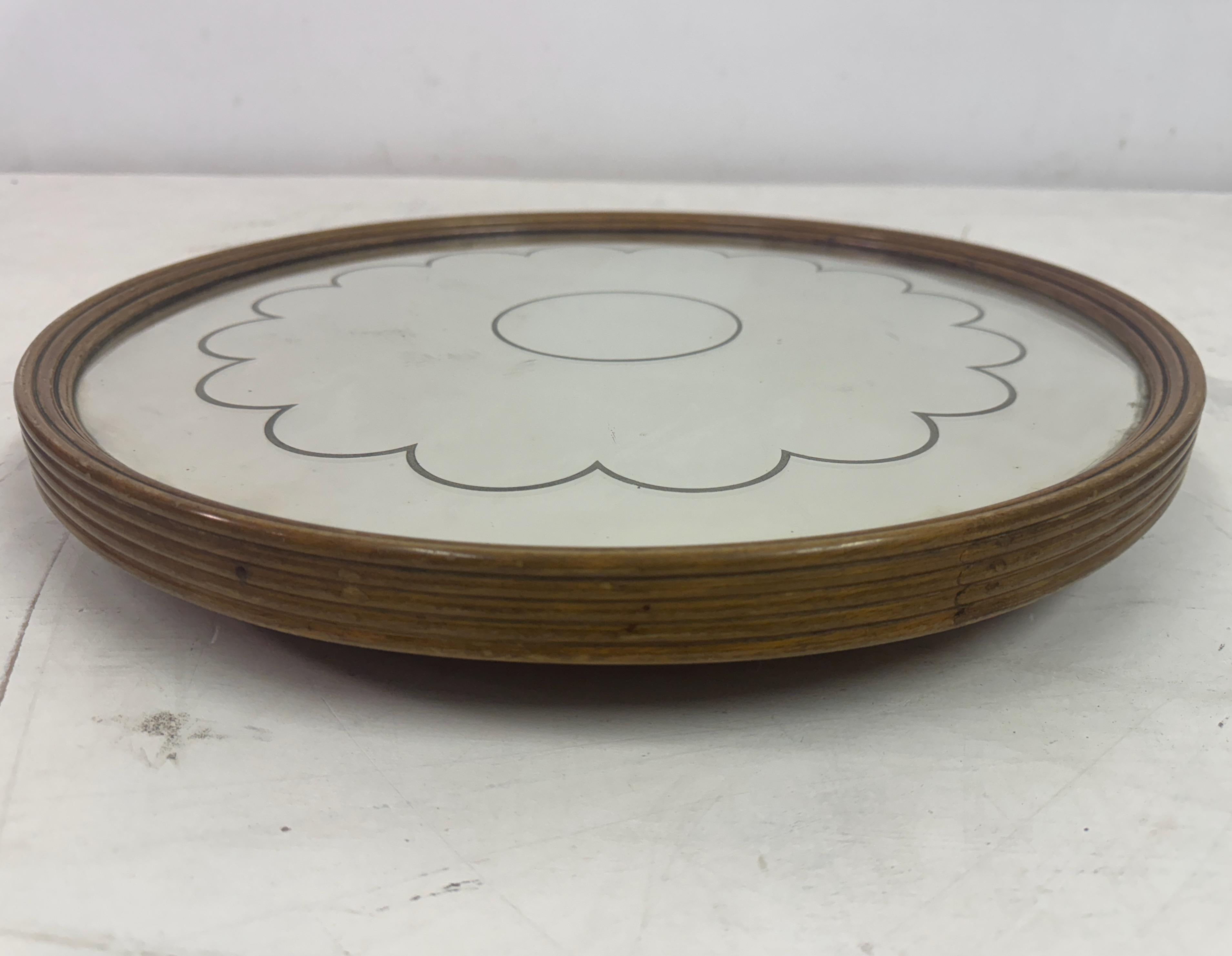 1940s Italian Mirrored Revolving Lazy Susan Centrepiece Tray For Sale 1