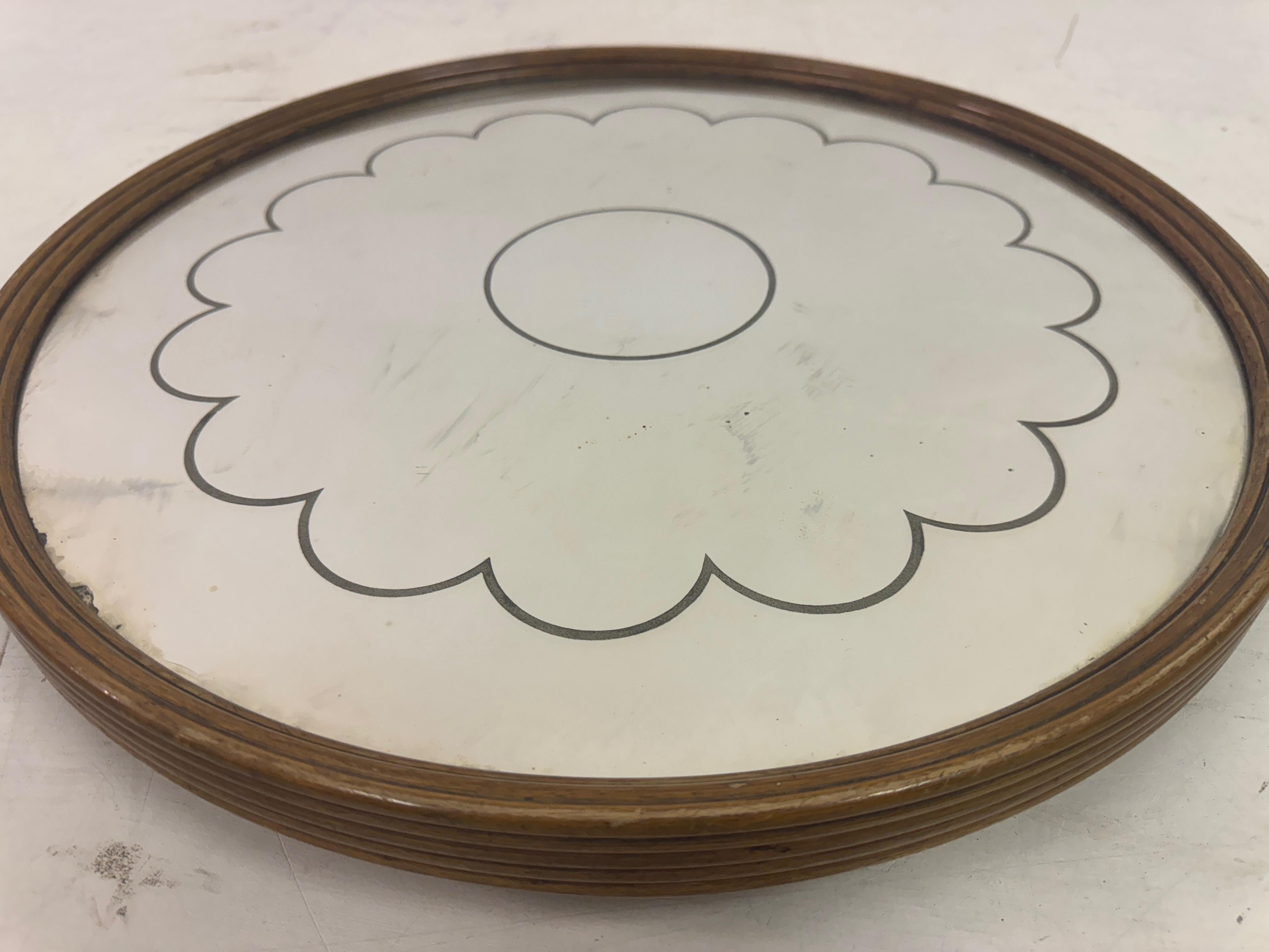 1940s Italian Mirrored Revolving Lazy Susan Centrepiece Tray For Sale 3