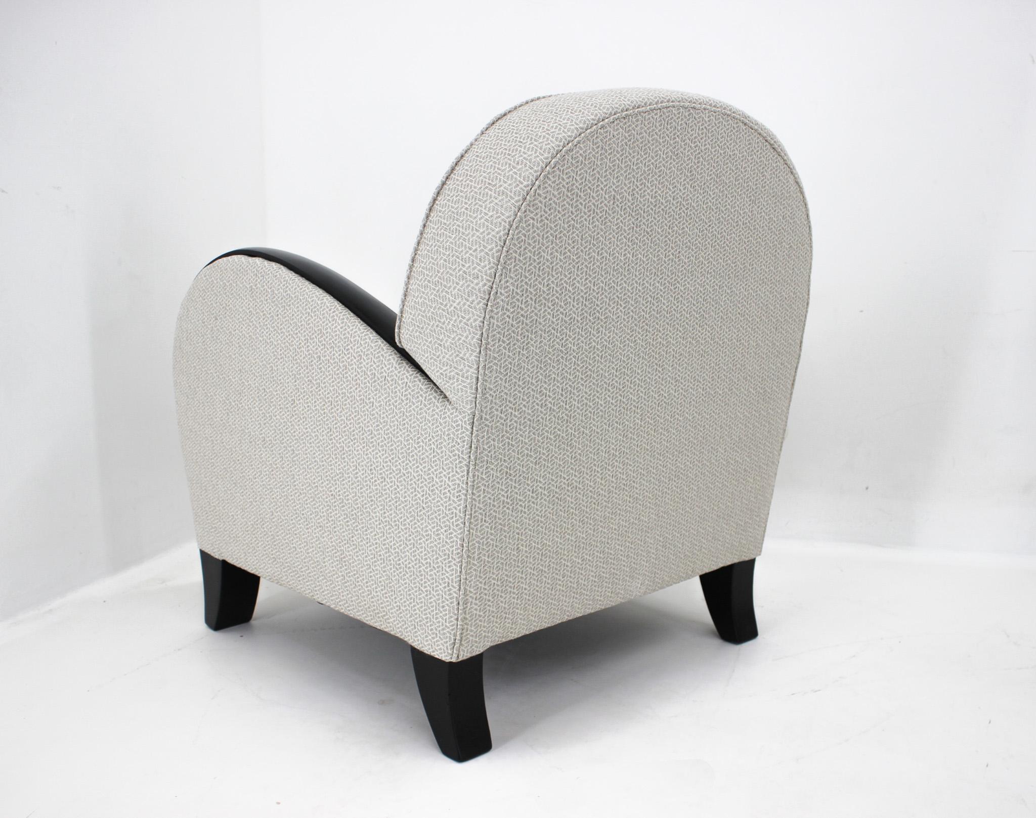 Fabric 1940s Italian Newly Upholstered Armchair