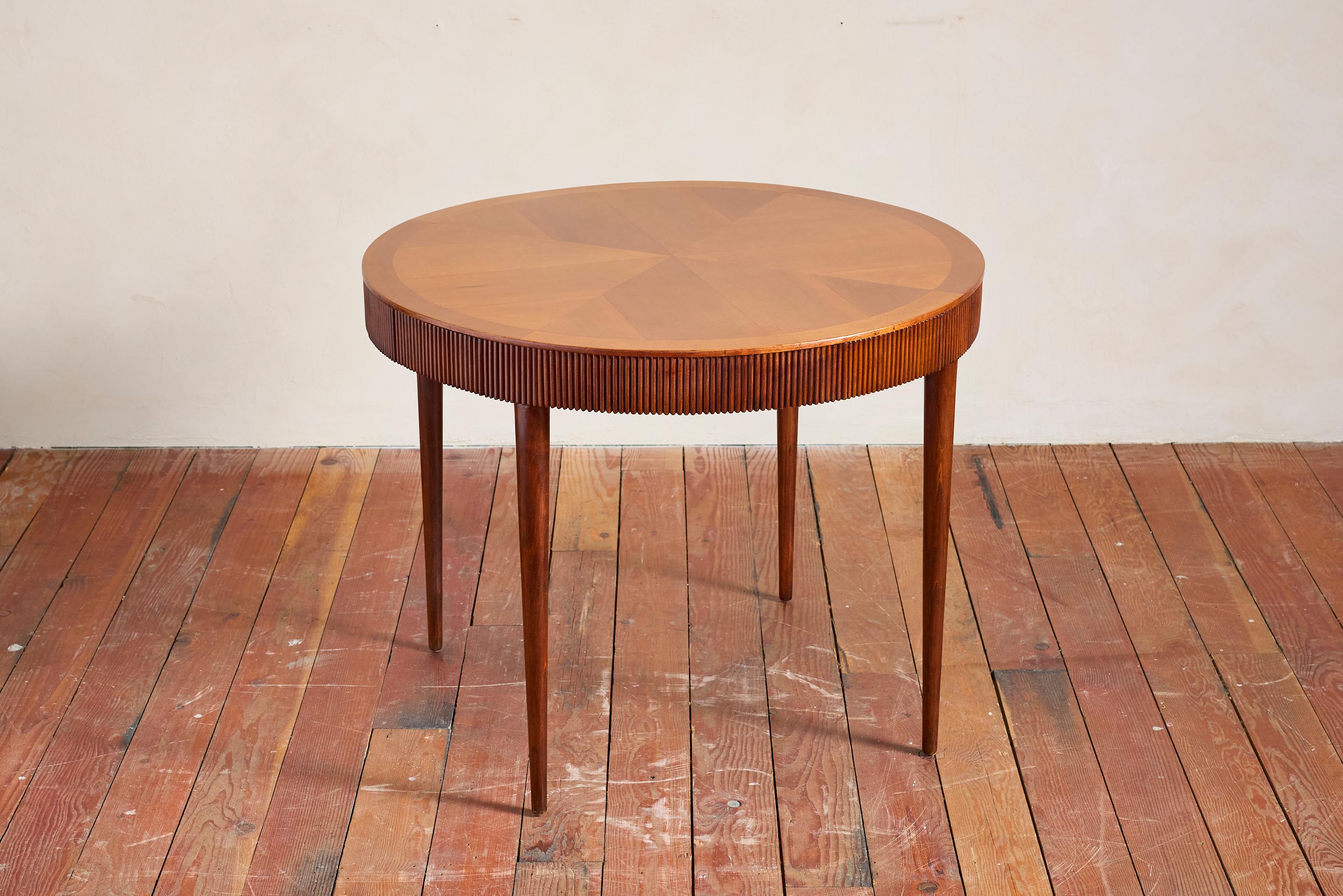 Mid-20th Century 1940's Italian Oak Table w/ Drawers For Sale