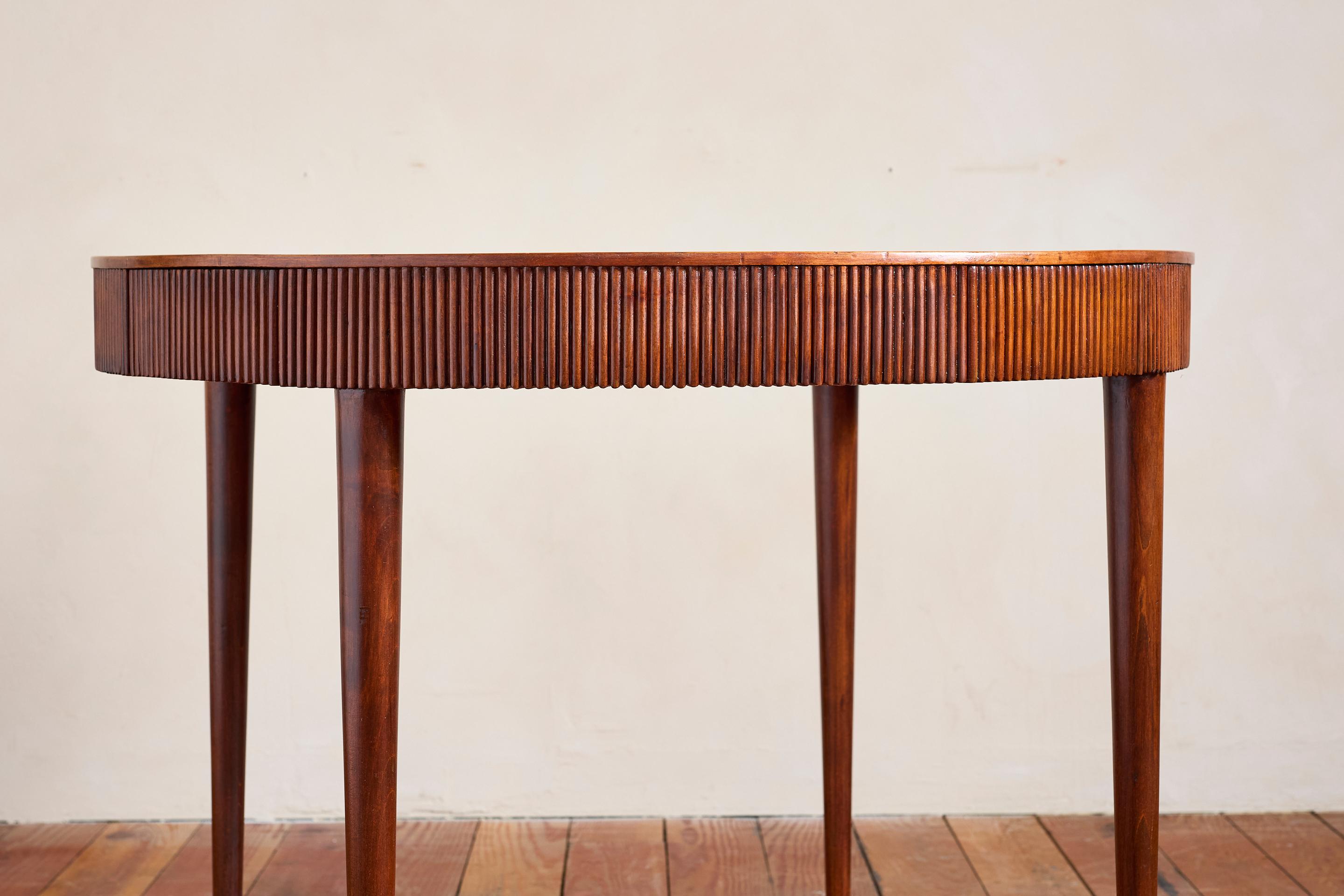 Wood 1940's Italian Oak Table w/ Drawers For Sale