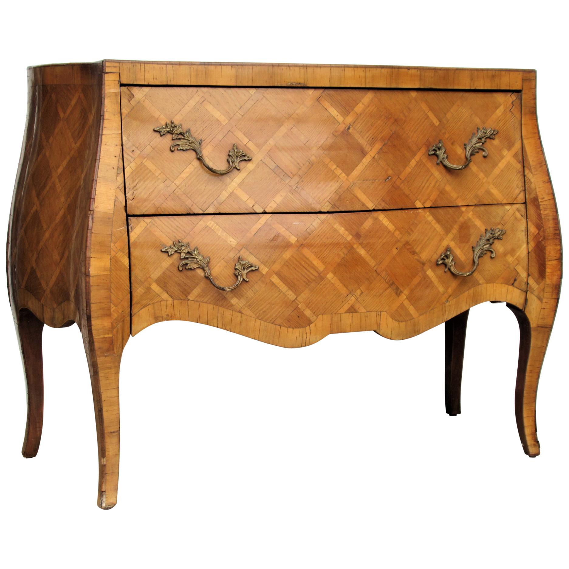 Italian Olive Wood Parquetry Commode