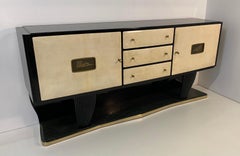 Italian Parchment Marble and Bronzes Sideboard, Attributed to Osvaldo Borsani