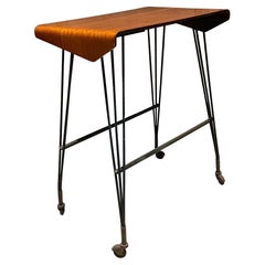 1940s Italian Rolling TV Tray Table Italy