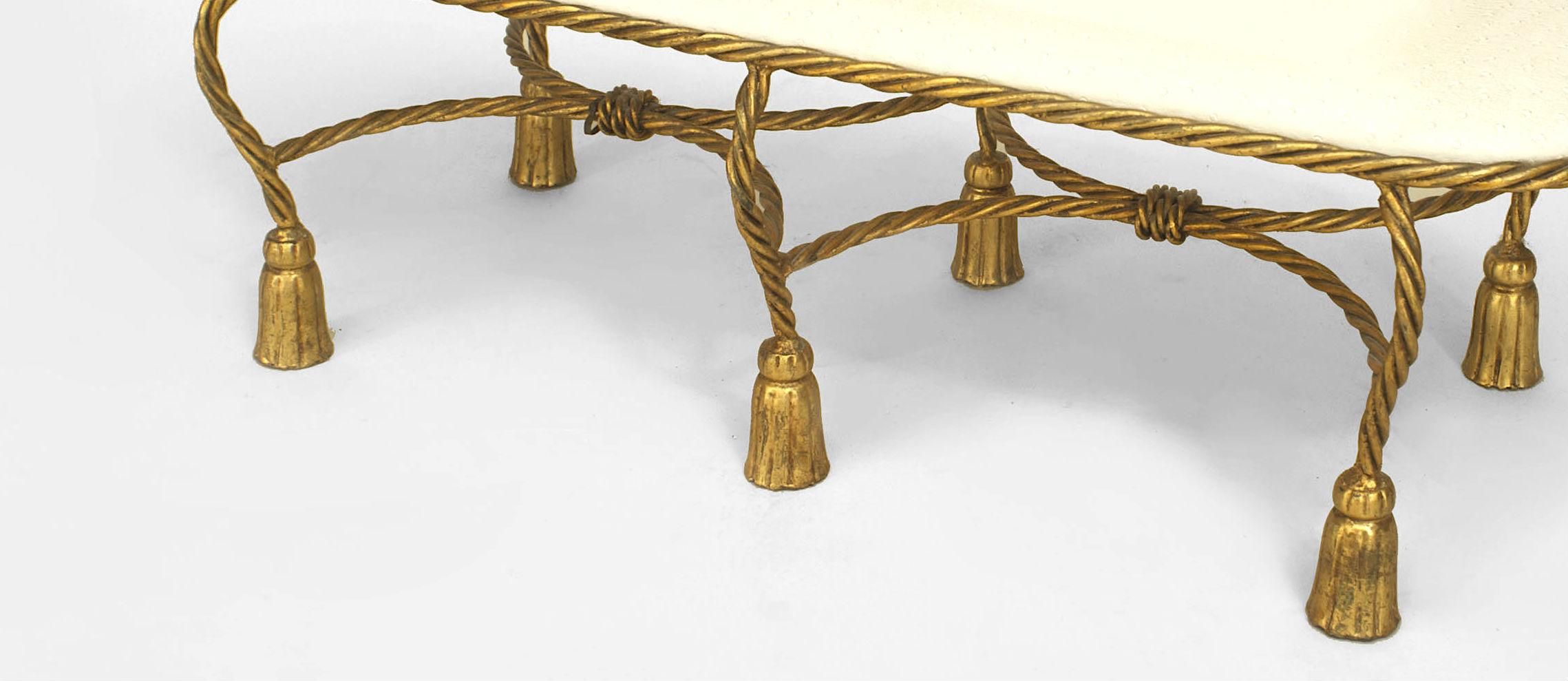 Neoclassical 1940's Italian Rope and Tassel Style Bench