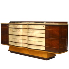 Bologna Daghlia Italian Mid-Century Rosewood and Parchment Sideboard