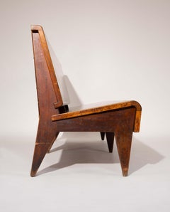 Mid-Century Modern Bench, Solid Wood, Hand-Carved, Italy, 1940s Design