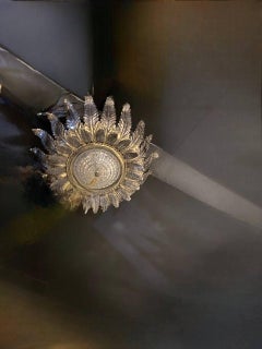 1940’s Italian Sunburst Light Fixture with Silver Finish