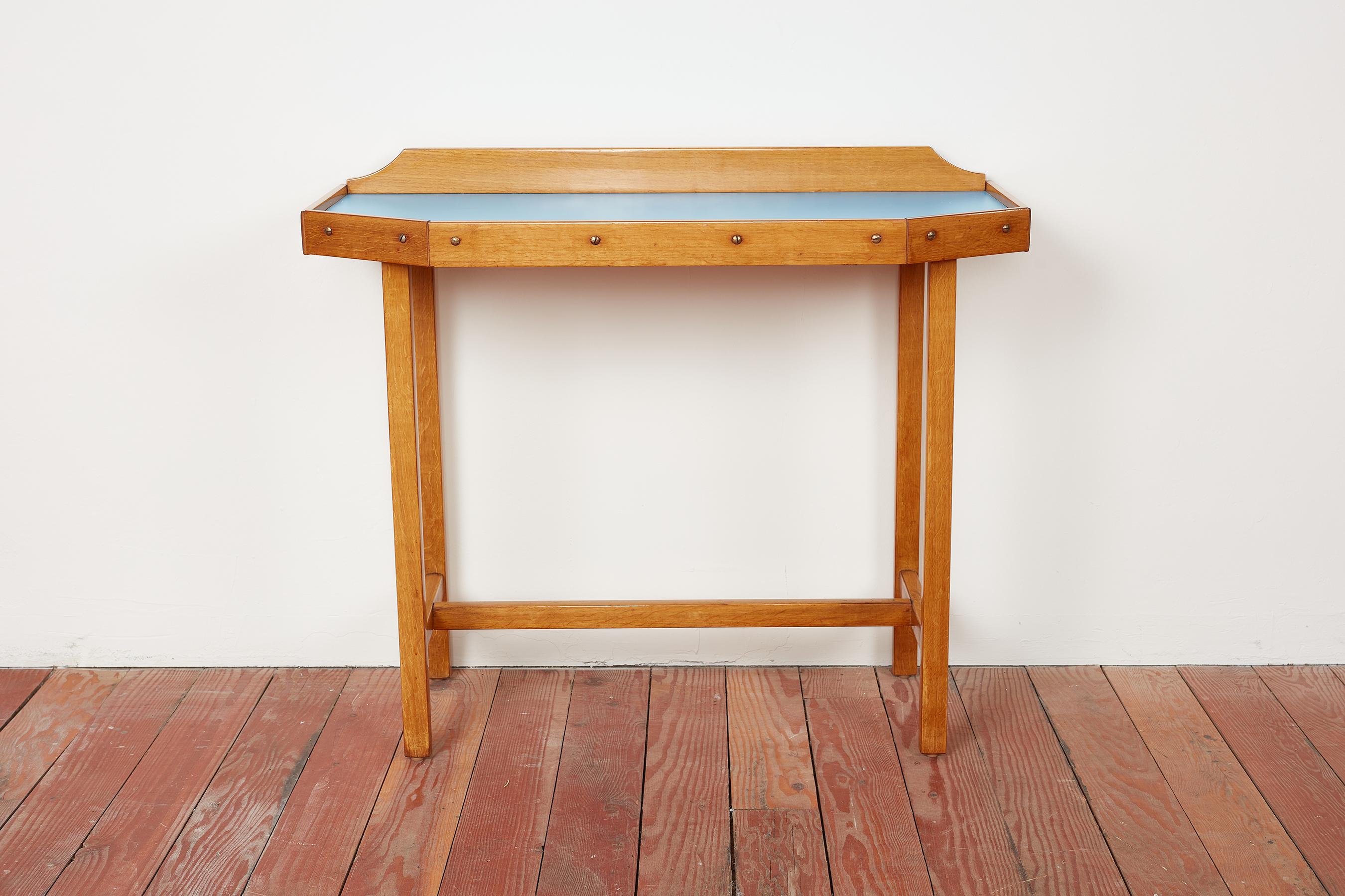 1940's, Italian Vanity Console & Mirror In Good Condition For Sale In Beverly Hills, CA