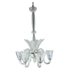 Retro 1940s Italian Venetian Murano Glass Chandelier