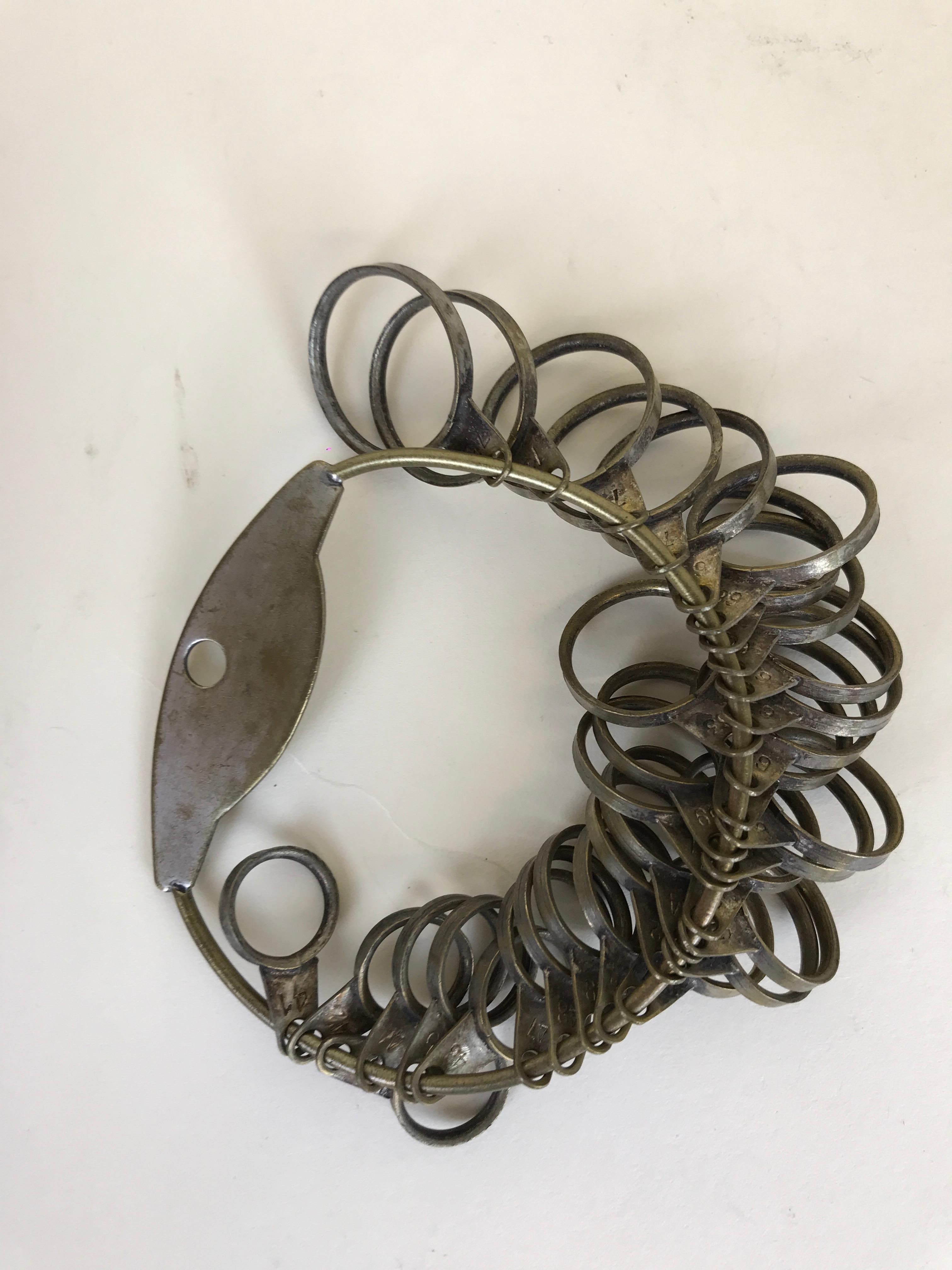 1940s Italian Vintage Industrial Ring Sizer in Metal For Sale 2