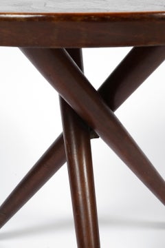 1940s Italian Walnut Circular Tripod Side Table