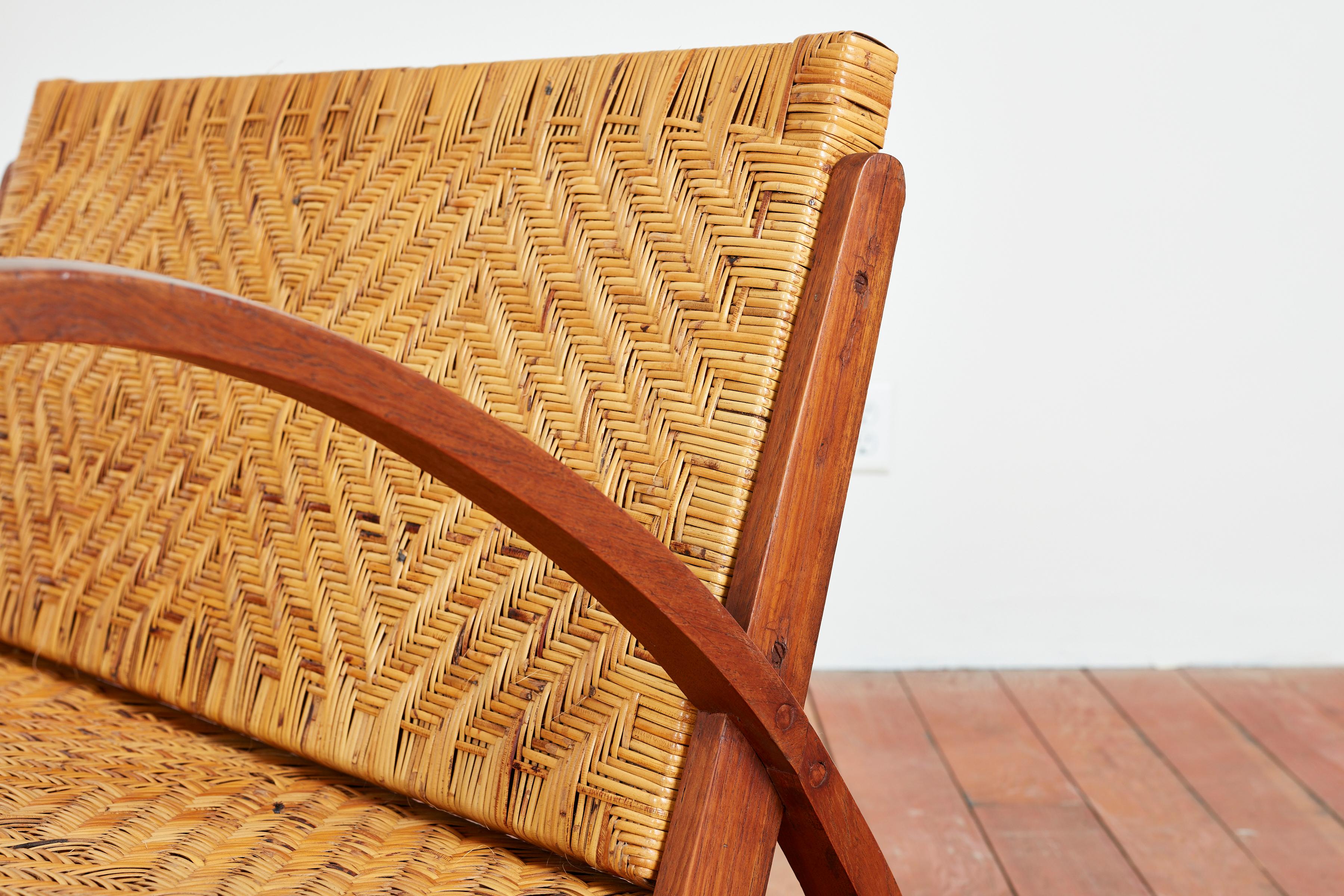 1940s Italian Wicker Settee 5