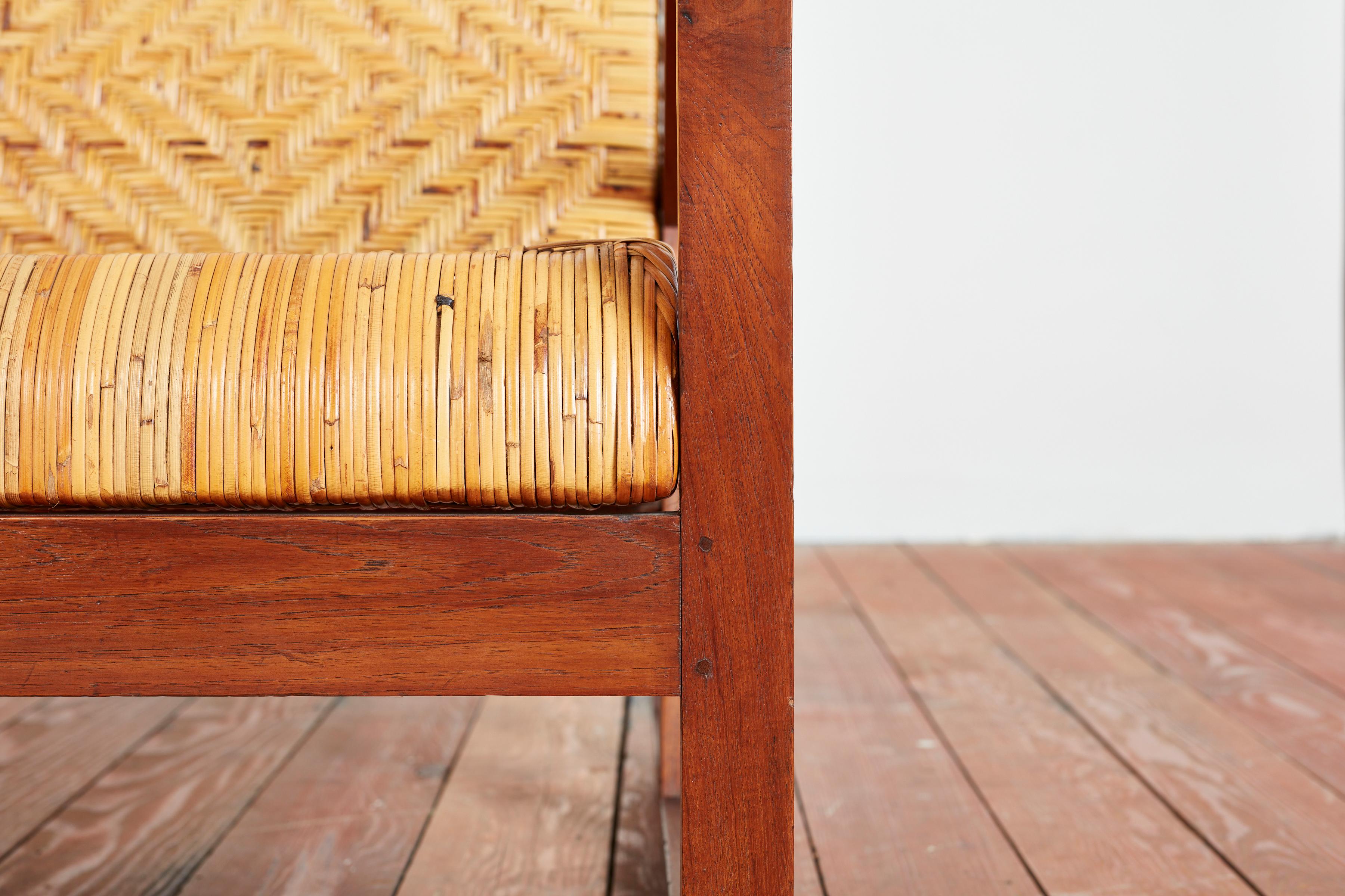 1940s Italian Wicker Settee 9