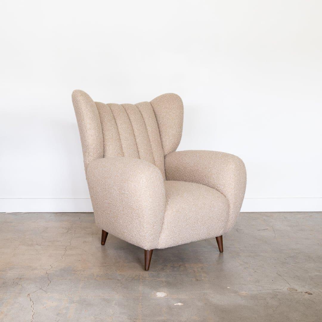 20th Century 1940's Italian Wingback Chair For Sale