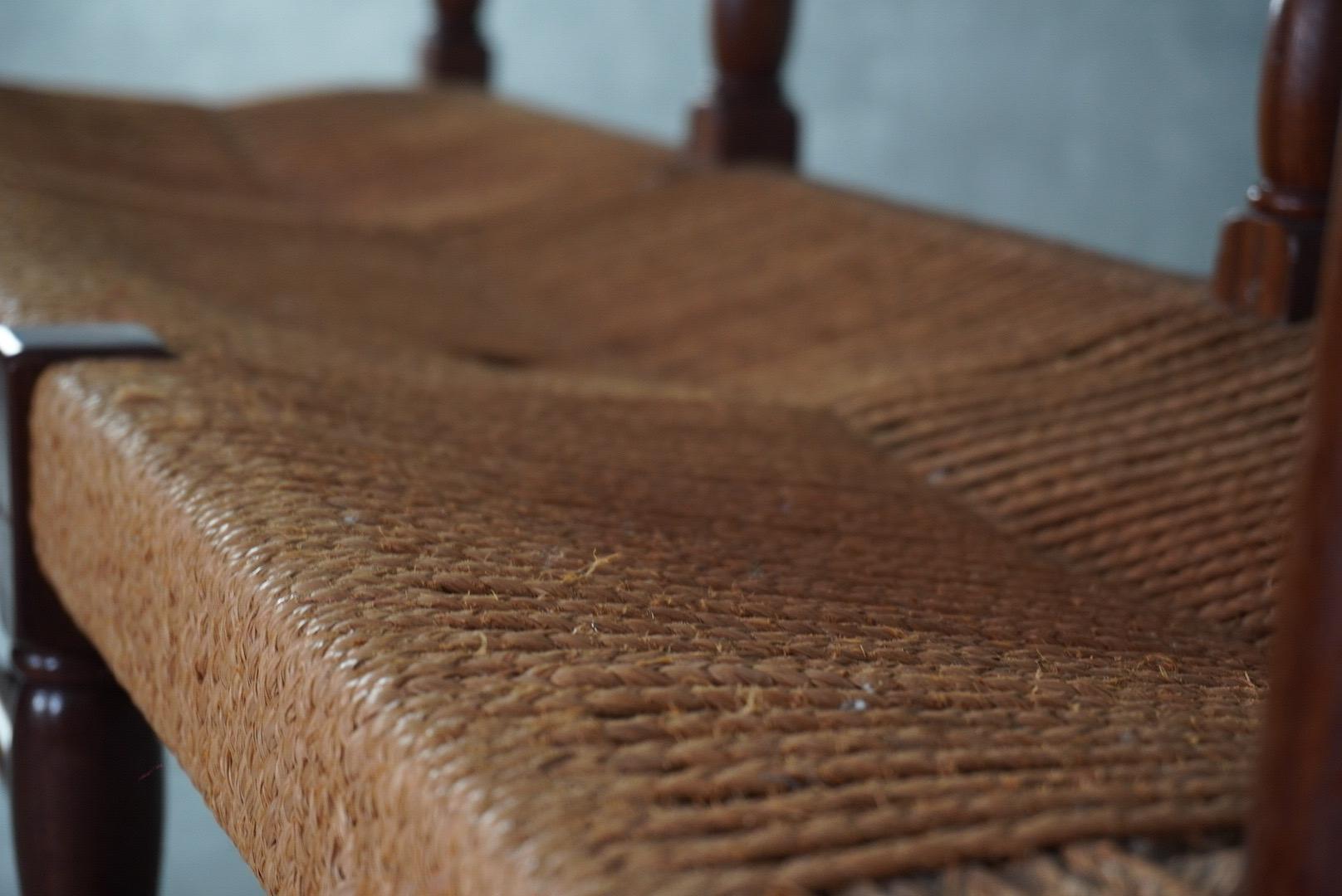 1940s italian woven wood settee by Maurizio Tempestini In Good Condition For Sale In Quarrata, IT