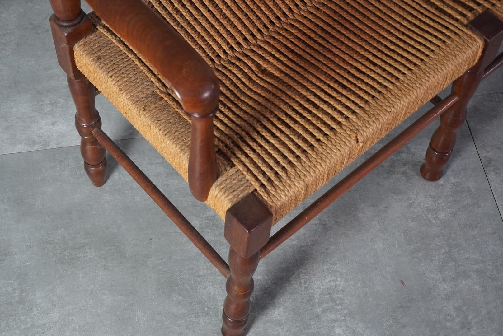 1940s italian woven wood settee by Maurizio Tempestini For Sale 1