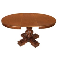 Tavolo rotondo allungabile anni '40 Italia Toscana Rinascimento di A. Michel Bonciani