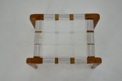 1940er Jahre, Jan Vanek Skulpturaler Eichenholzhocker oder Ottomane, Tschechoslowakei